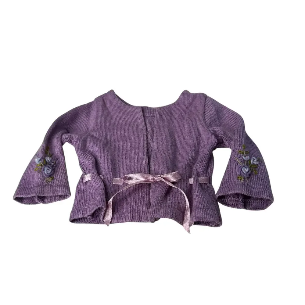 American Girl Today Sweater Go Anywhere Meet Outfit Top Purple Ribbon Tie 2002